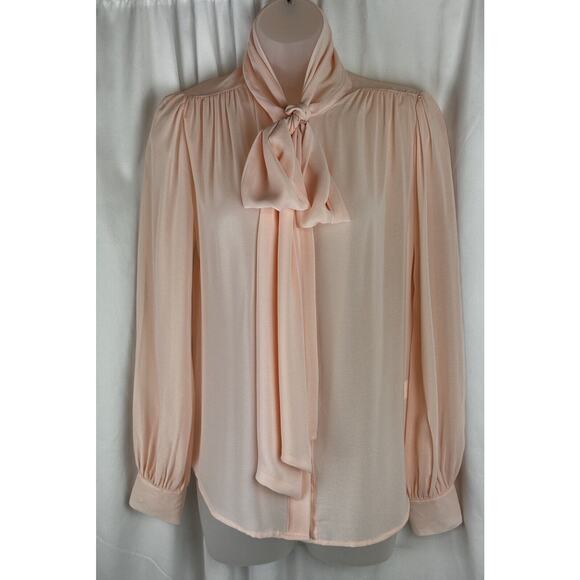 eva mendes Bow Blouse, Peach, Sz: XS, 57-29 - Picture 1 of 16
